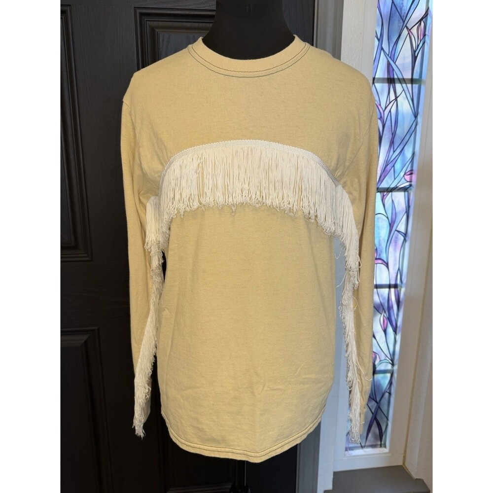Creatures Of Comfort Cotton Long Sleeve Fringe Women Size XS $150
